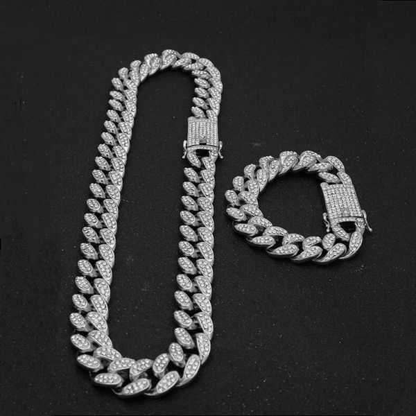 13mm iced out cuban necklace chain hip hop jewelry choker gold color silver color rhinestone cz clasp for mens rapper necklaces, Golden;silver
13mm iced out cuban necklace chain hip hop jewelry choker gold color silver color rhinestone cz clasp for mens rapper necklaces, Golden;silver