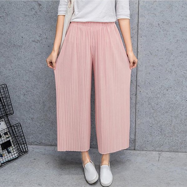 2020 summer korean women's high waist nine points wide-legged pants fashion casual women elastic waist pleated pants sale, Black;white
2020 summer korean women's high waist nine points wide-legged pants fashion casual women elastic waist pleated pants sale, Black;white