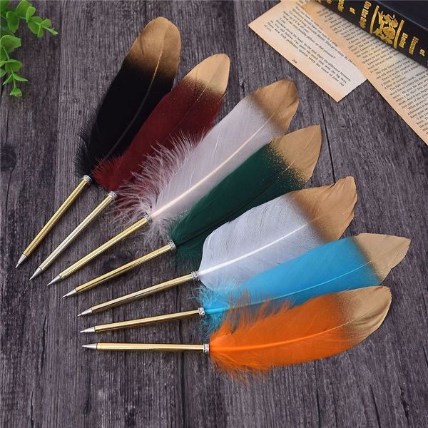 1pc creative feather ballpoint pen vintage elegant roller ball pen kawaii wedding party signature pens office school supplies, Blue;orange
1pc creative feather ballpoint pen vintage elegant roller ball pen kawaii wedding party signature pens office school supplies, Blue;orange