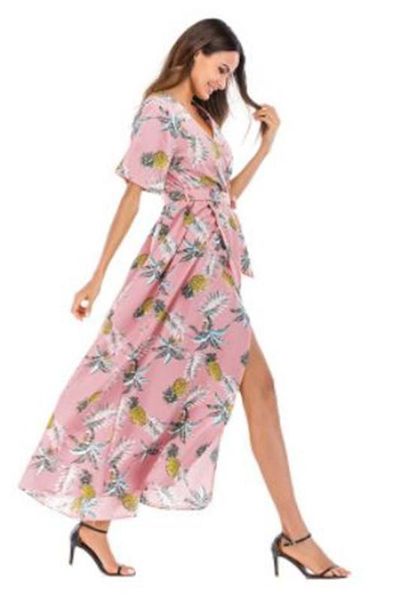 women dresses deep v neck short sleeve loose dress beach causal cool dress summer floral split, Black;gray
women dresses deep v neck short sleeve loose dress beach causal cool dress summer floral split, Black;gray