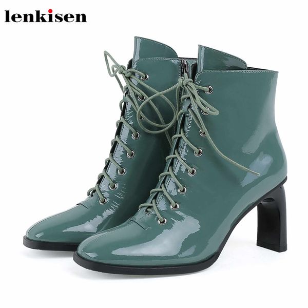 lenkisen cow patent leather high heels square toe british rivets lace up beauty lady dating winter women warm ankle boots l3f3, Black
lenkisen cow patent leather high heels square toe british rivets lace up beauty lady dating winter women warm ankle boots l3f3, Black
