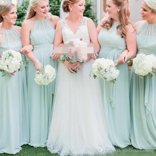 2019 elegant sage green halter pleats chiffon bridesmaid dresses long boho country wedding party dress maid of honor formal gowns custom, White;pink
2019 elegant sage green halter pleats chiffon bridesmaid dresses long boho country wedding party dress maid of honor formal gowns custom, White;pink