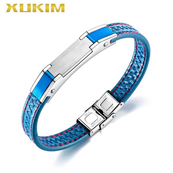 xukim jewelry leather men fasion stainless steel simple bracelet & bangle 2020 punk jewelry dropshipping kbo241l, Black
xukim jewelry leather men fasion stainless steel simple bracelet & bangle 2020 punk jewelry dropshipping kbo241l, Black