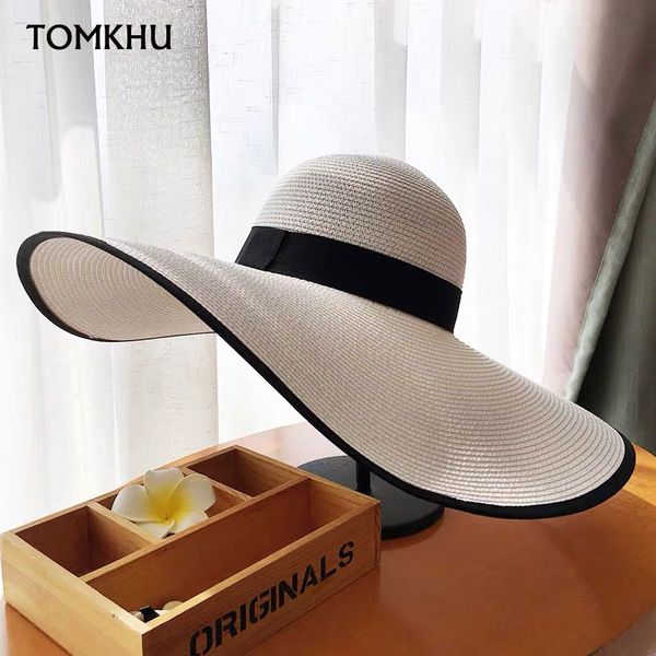 elegant style summer large brim straw hat floppy wide brim black white sun cap beach foldable hats new 2020 hats for women lady, Blue;gray
elegant style summer large brim straw hat floppy wide brim black white sun cap beach foldable hats new 2020 hats for women lady, Blue;gray