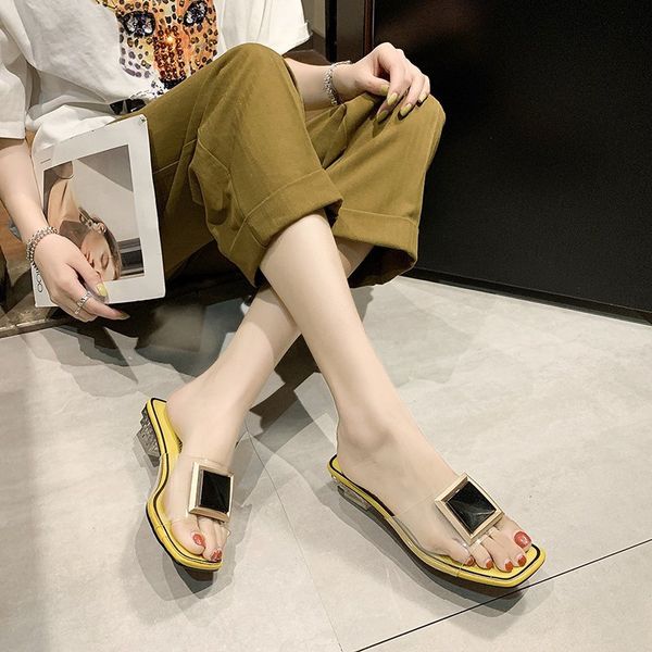 summer 2020 new crystal thick heel sandals female metal square buckle sandals and slippers transparent word slippers z948, Black
summer 2020 new crystal thick heel sandals female metal square buckle sandals and slippers transparent word slippers z948, Black