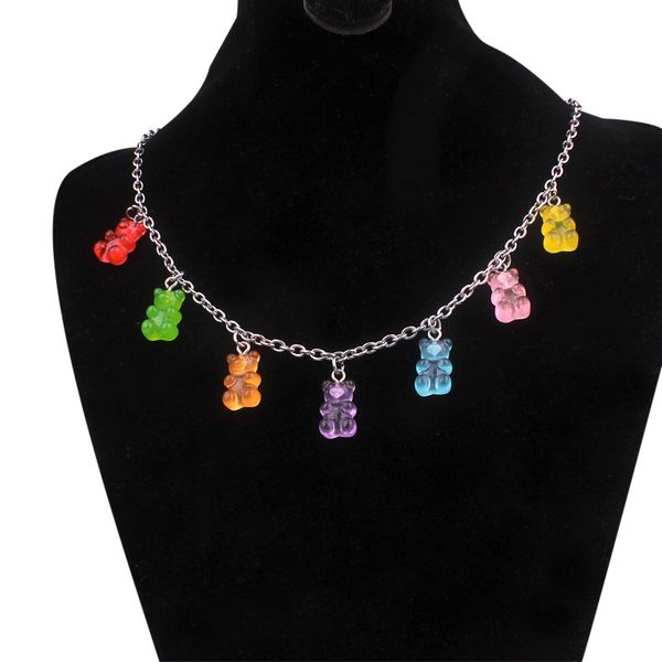 7 colors rainbow cute jelly bear gummy necklaces for women girls cool punk girl hip hop resin necklaces women's accessories, Silver
7 colors rainbow cute jelly bear gummy necklaces for women girls cool punk girl hip hop resin necklaces women's accessories, Silver