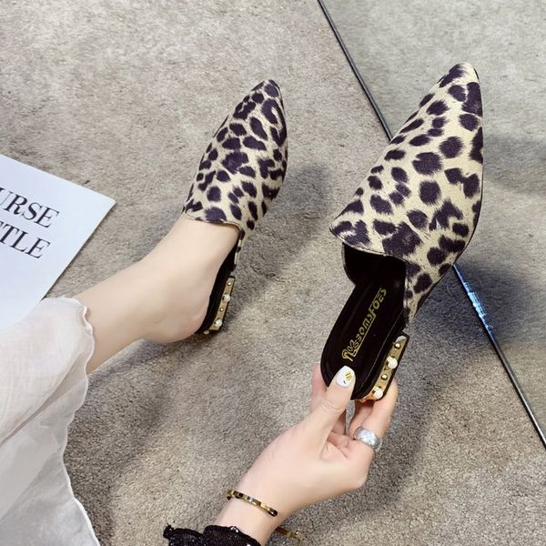 spring and summer 2020 baotou low heel wear shallow half drag thin heel lazy women's fashion shoes leopard print, Black
spring and summer 2020 baotou low heel wear shallow half drag thin heel lazy women's fashion shoes leopard print, Black