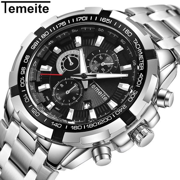temeite luxury men's quartz watch fake three-eye sports watch calendar waterproof watch, Slivery;brown
temeite luxury men's quartz watch fake three-eye sports watch calendar waterproof watch, Slivery;brown