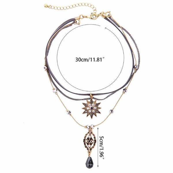 multilayer necklace, vintage star choker chain leather pendant layer for women 50pe, Silver
multilayer necklace, vintage star choker chain leather pendant layer for women 50pe, Silver