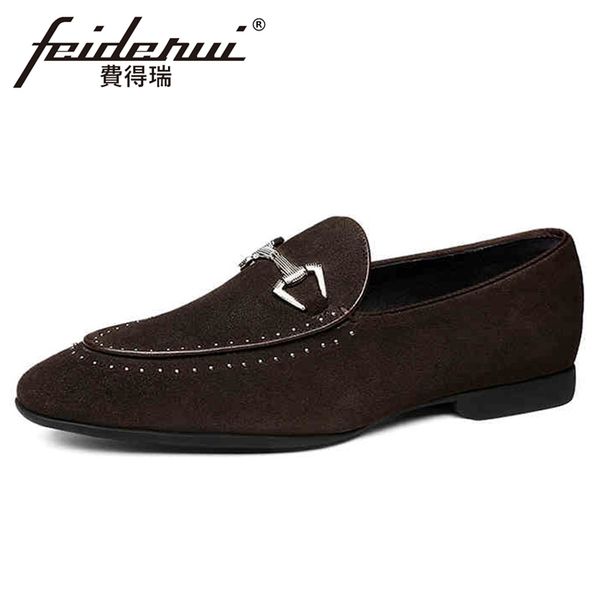 new cow suede leather men's handmade wedding party loafers pointed toe slip on metal trim man casual studded rivets shoes ymx756, Black
new cow suede leather men's handmade wedding party loafers pointed toe slip on metal trim man casual studded rivets shoes ymx756, Black