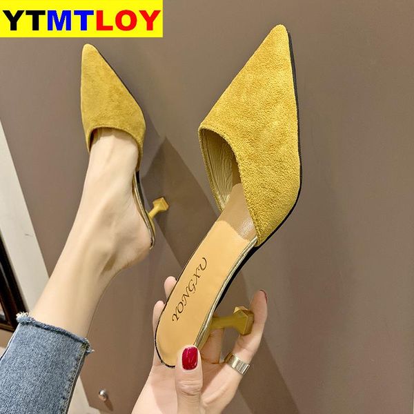 pointed toe high heel slippers high heel slippers sandals women shoes sandalias candy summer new gladiator zapato mujer, Black