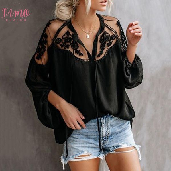 2019 new fashion woman clothes womens v neck casual lace mesh stitching long sleeve perspective ruched blouse drop shipping, White
2019 new fashion woman clothes womens v neck casual lace mesh stitching long sleeve perspective ruched blouse drop shipping, White