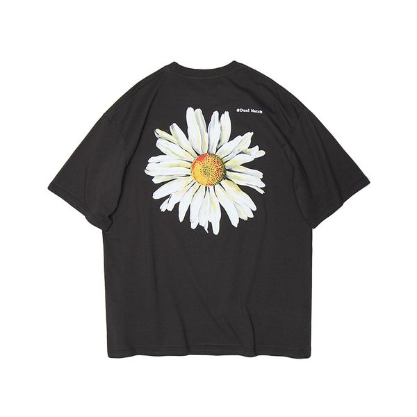 vertical men's little daisy flower printed short sleeve men's and women's t-shirt loose bffeng fashion brand ins couple, White;black
vertical men's little daisy flower printed short sleeve men's and women's t-shirt loose bffeng fashion brand ins couple, White;black