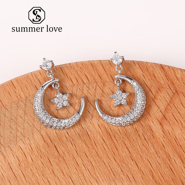 fashion star moon cubic zirconia dangle earring for women girl elegant cz micro pave 925 silver earring pin bride wedding party jewelry gift
fashion star moon cubic zirconia dangle earring for women girl elegant cz micro pave 925 silver earring pin bride wedding party jewelry gift