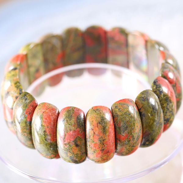bracelet for men women jewelry gift stretch 10x25x8mm natural stone beads bangle multi color unakite epidote 8" 1pcs h010, Black
bracelet for men women jewelry gift stretch 10x25x8mm natural stone beads bangle multi color unakite epidote 8" 1pcs h010, Black