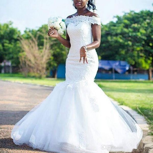 2020 new black girl african wedding dreses plus size mermaid off shoulder wedding gown vestidos de novia bridal gown dubai sale, White
2020 new black girl african wedding dreses plus size mermaid off shoulder wedding gown vestidos de novia bridal gown dubai sale, White