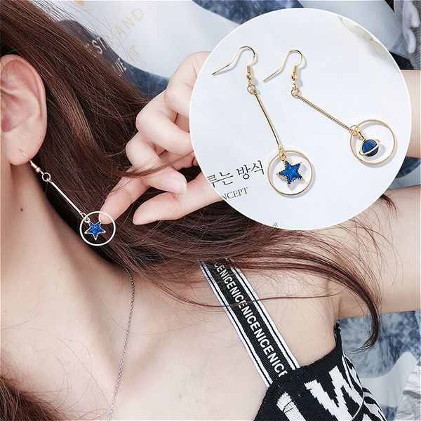 new fashion hoop earrings lovely simple blue / the moon / starry sky long section asymmetric pendant for ladies gift, Golden;silver
new fashion hoop earrings lovely simple blue / the moon / starry sky long section asymmetric pendant for ladies gift, Golden;silver