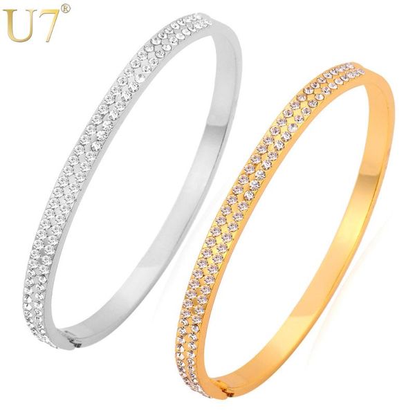 u7 shiny crystal bangle gold/silver color rhinestone jewelry wholesale round bracelet bangle for women men h570, Black
u7 shiny crystal bangle gold/silver color rhinestone jewelry wholesale round bracelet bangle for women men h570, Black