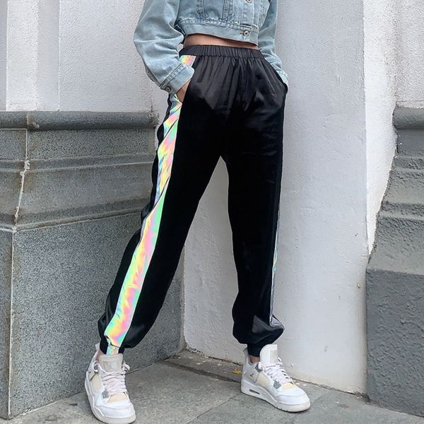 new fashion reflective stripe casual pants sweatpants women's clothing leisure harem pants high waist loose without belt, Black;blue
new fashion reflective stripe casual pants sweatpants women's clothing leisure harem pants high waist loose without belt, Black;blue