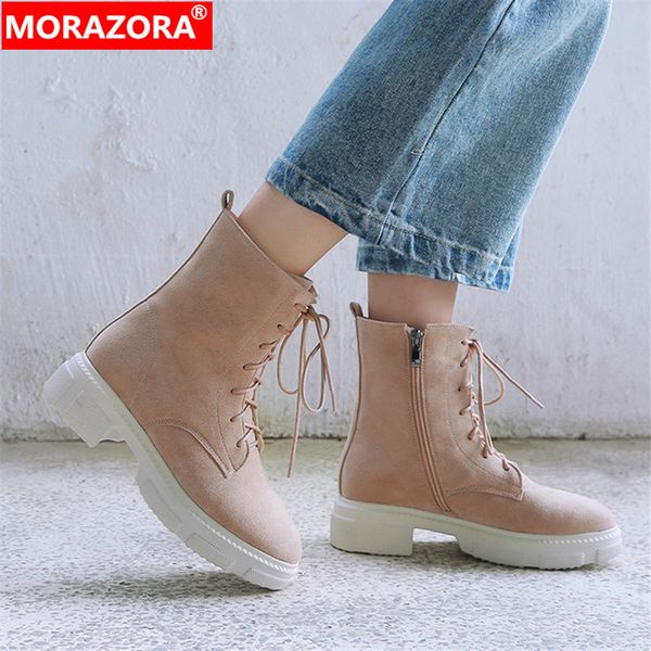 morazora 2019 new women ankle boots lace up zipper autumn boots low heels solid colors comfortable punk shoes woman, Black
morazora 2019 new women ankle boots lace up zipper autumn boots low heels solid colors comfortable punk shoes woman, Black