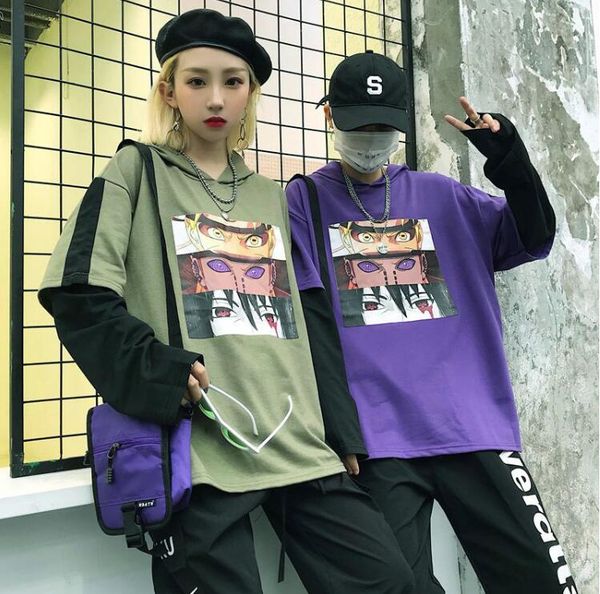 harajuku cartoon printing retro stitching hit color fake two piece loose hooded sweatshirt, Black
harajuku cartoon printing retro stitching hit color fake two piece loose hooded sweatshirt, Black