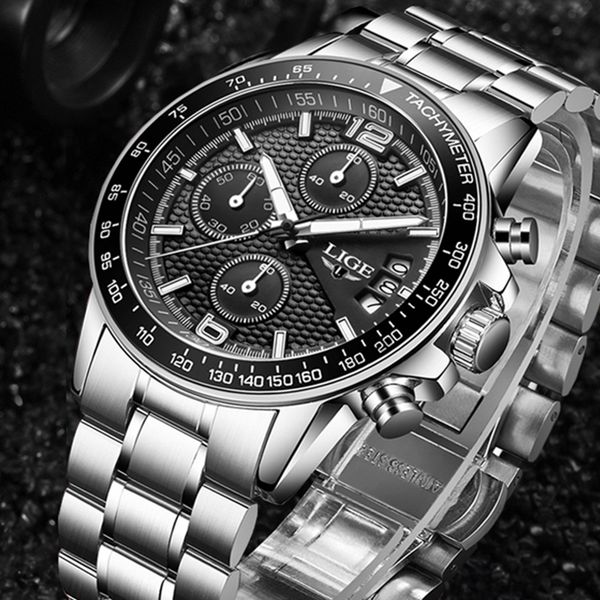 lige 2020 new fashion mens watches with stainless steel sports chronograph quartz watch men relogio masculino, Slivery;brown
lige 2020 new fashion mens watches with stainless steel sports chronograph quartz watch men relogio masculino, Slivery;brown