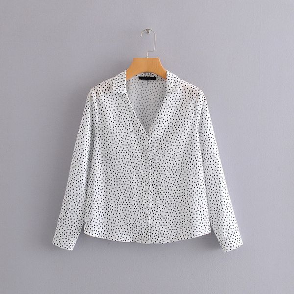 women shirt autumn 2019 new fashion dots prints blouse modern lady long sleeve v-neck shirt, White
women shirt autumn 2019 new fashion dots prints blouse modern lady long sleeve v-neck shirt, White