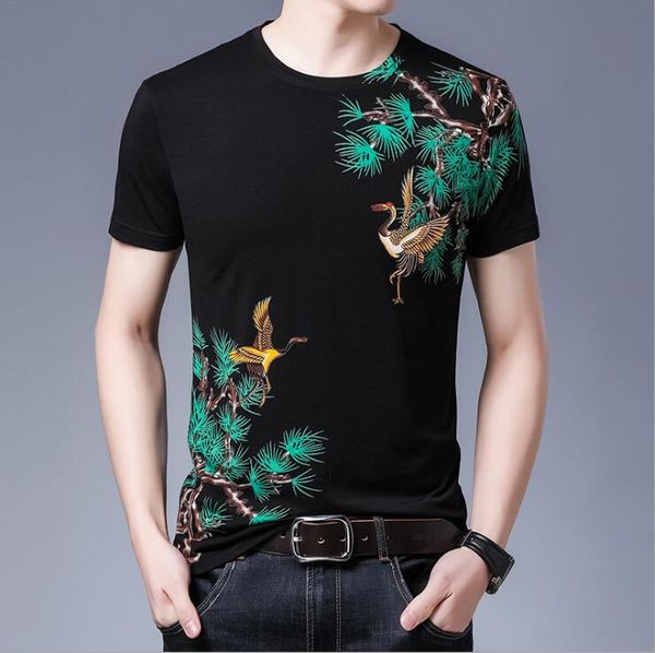 short-sleeved t-shirt men's summer round neck crane printed cotton men's bottoming shirt high-grade mercerized cotton short-sleeved casual m
short-sleeved t-shirt men's summer round neck crane printed cotton men's bottoming shirt high-grade mercerized cotton short-sleeved casual m