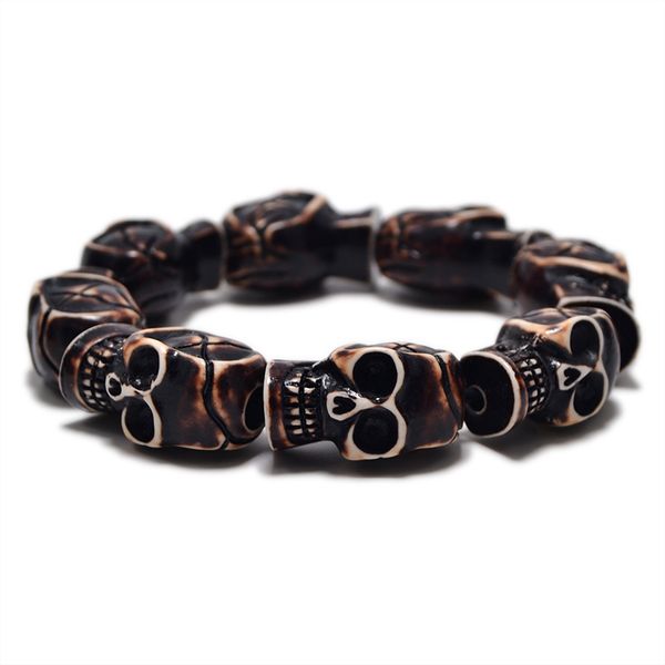 fc001 imitation yak bone bracelet retro personality bangles vintage style halloween cool man beaded bracelet, Black
fc001 imitation yak bone bracelet retro personality bangles vintage style halloween cool man beaded bracelet, Black