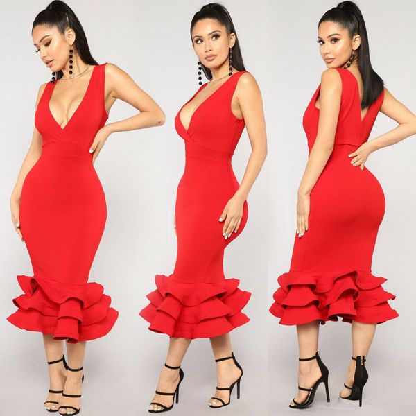 women summer sleeveless v-neck slim midi dress ladies evening party beach solid dresses sundress, Black;gray
women summer sleeveless v-neck slim midi dress ladies evening party beach solid dresses sundress, Black;gray