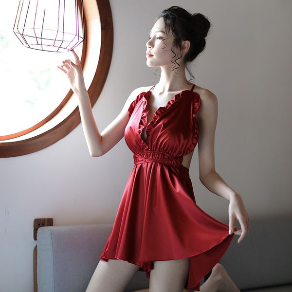 silk nighties for women night dress sleep stain nighty womens lingerie nightgown mini dress sleep wear backles ruffless black, Black;red
silk nighties for women night dress sleep stain nighty womens lingerie nightgown mini dress sleep wear backles ruffless black, Black;red