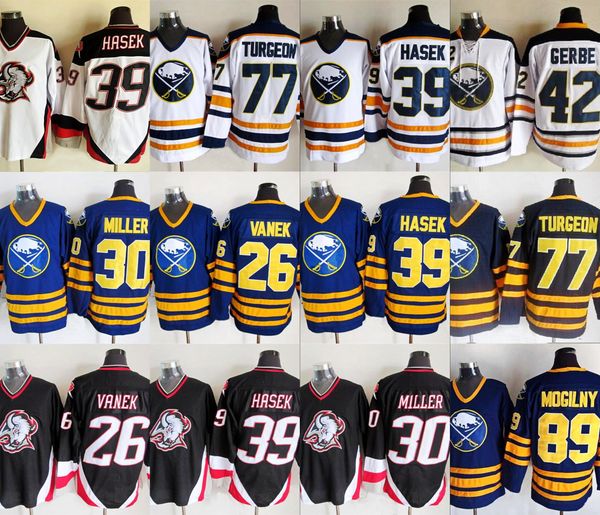 Men 26 Thoma Vanek Buffalo Sabres 77 Pierre Turgeon Jersey 30 Ryan Miller 39 Dominic Hasek 42 Nathan Gerbe 89 Mogilny Blue White Ice Hockey
Men 26 Thoma Vanek Buffalo Sabres 77 Pierre Turgeon Jersey 30 Ryan Miller 39 Dominic Hasek 42 Nathan Gerbe 89 Mogilny Blue White Ice Hockey