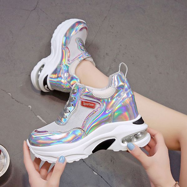 9cm high heels platform sneakers women chunky sneakers higt casual shoes flats spring summer mesh breathable thick sole, Black
9cm high heels platform sneakers women chunky sneakers higt casual shoes flats spring summer mesh breathable thick sole, Black