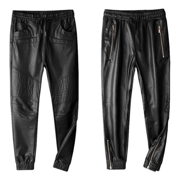 loose leather pants mens feet pants fashion thicken motorcycle pu trousers for men harem personality pantalon homme, Black
loose leather pants mens feet pants fashion thicken motorcycle pu trousers for men harem personality pantalon homme, Black