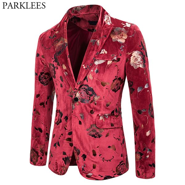men's gold rose floral bronzing red velvet blazer stylish one button slim fit stage party wedding prom blazer masculino tuxedo, White;black
men's gold rose floral bronzing red velvet blazer stylish one button slim fit stage party wedding prom blazer masculino tuxedo, White;black