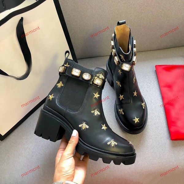 xshfbcl designer ladies short boots 100% cowhide classic luxury bee women shoes leather high heeled boots fashion diamonds martin boots, Black
xshfbcl designer ladies short boots 100% cowhide classic luxury bee women shoes leather high heeled boots fashion diamonds martin boots, Black