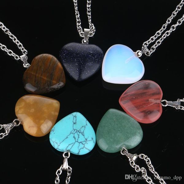 heart shape love pendant necklaces crystal turquoise natural gem stone charm silver chain for women fashion jewelry
heart shape love pendant necklaces crystal turquoise natural gem stone charm silver chain for women fashion jewelry