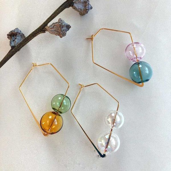 original unique glass ball square korean earrings boucle d'oreille handmade candy color bubble hoop earrings for women 2020, Golden;silver
original unique glass ball square korean earrings boucle d'oreille handmade candy color bubble hoop earrings for women 2020, Golden;silver