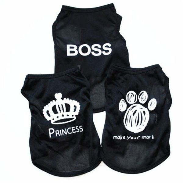 New Summer Pet Dog Clothes Vest Small Dog Printed BOSS FOOT PRINT CROWN Cool Clothing BLACK Shirt For Puppy Chihuahua
New Summer Pet Dog Clothes Vest Small Dog Printed BOSS FOOT PRINT CROWN Cool Clothing BLACK Shirt For Puppy Chihuahua