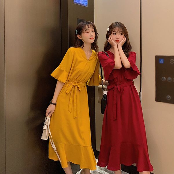women dresses french style bellflower shaped dress fashion elegant high waist female dress ruffles s1, White;black
women dresses french style bellflower shaped dress fashion elegant high waist female dress ruffles s1, White;black