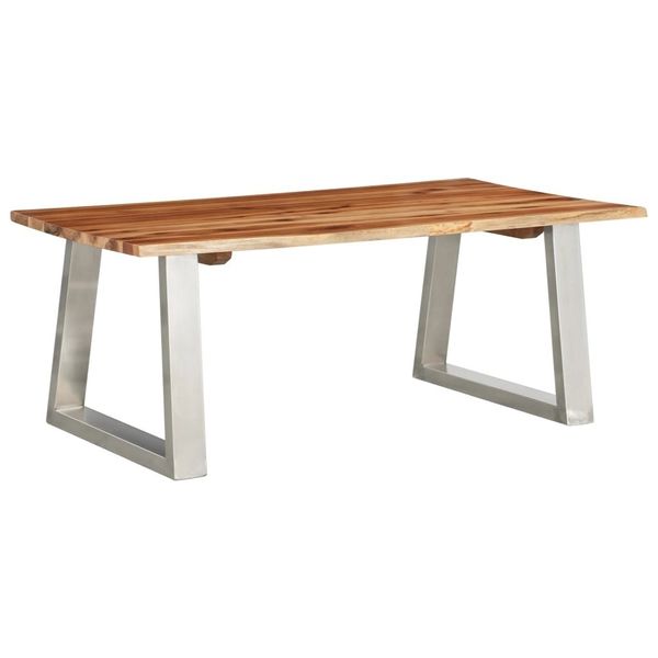 coffee table 100x60x40 cm solid acacia wood and stainless steel dining room furniture
coffee table 100x60x40 cm solid acacia wood and stainless steel dining room furniture