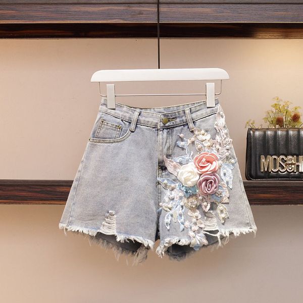 women 2020 summer high waist ripped hole tassel pearls beading denim shorts female casual loose shorts jeans plus size 5xl y146, White;black
women 2020 summer high waist ripped hole tassel pearls beading denim shorts female casual loose shorts jeans plus size 5xl y146, White;black
