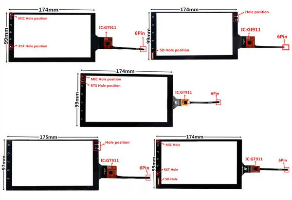 7 inch gt911 174mm*99mm capacitive touch digitizer for car dvd gps navigation multimedia touch screen panel glass
7 inch gt911 174mm*99mm capacitive touch digitizer for car dvd gps navigation multimedia touch screen panel glass