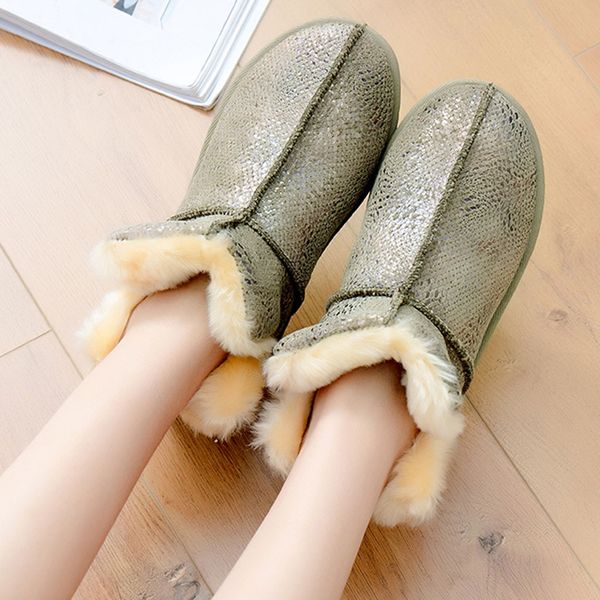 snow boots women leather slip-on flat ankle bare classical shoes warm casual short tube snow booties botas mujer invierno 2019, Black
snow boots women leather slip-on flat ankle bare classical shoes warm casual short tube snow booties botas mujer invierno 2019, Black
