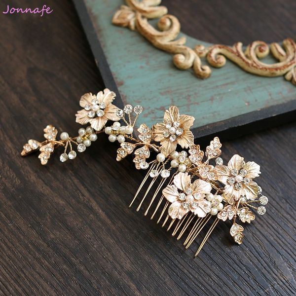 jonnafe gold flower leaf hair comb bridal headpiece crystal wedding pearls jewelry hair accessories, Golden;white
jonnafe gold flower leaf hair comb bridal headpiece crystal wedding pearls jewelry hair accessories, Golden;white