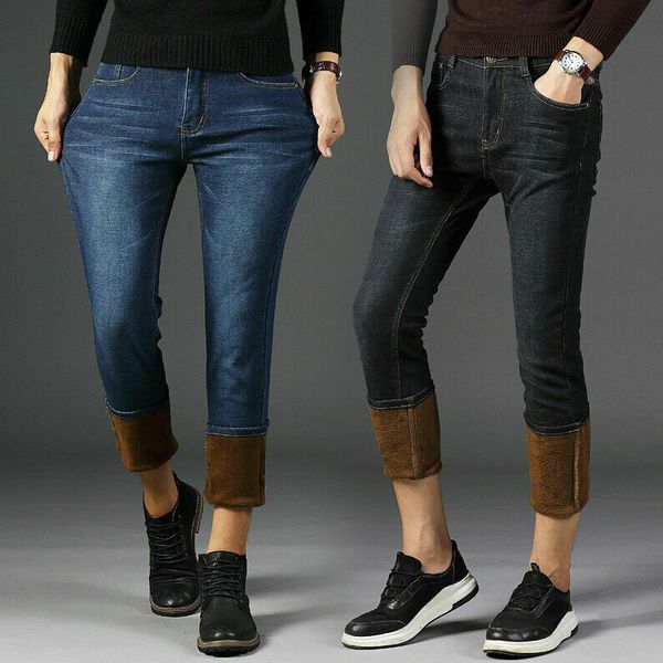 mens winter denim pants jeans fleece lined warm straight leg trousers thicken long pants plus size gdd99, Blue
mens winter denim pants jeans fleece lined warm straight leg trousers thicken long pants plus size gdd99, Blue