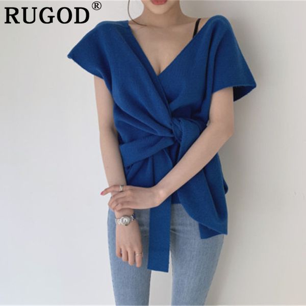 rugod fashion knitted women sweater korean chic deep v neck short sleeve solid sweater, White;black
rugod fashion knitted women sweater korean chic deep v neck short sleeve solid sweater, White;black