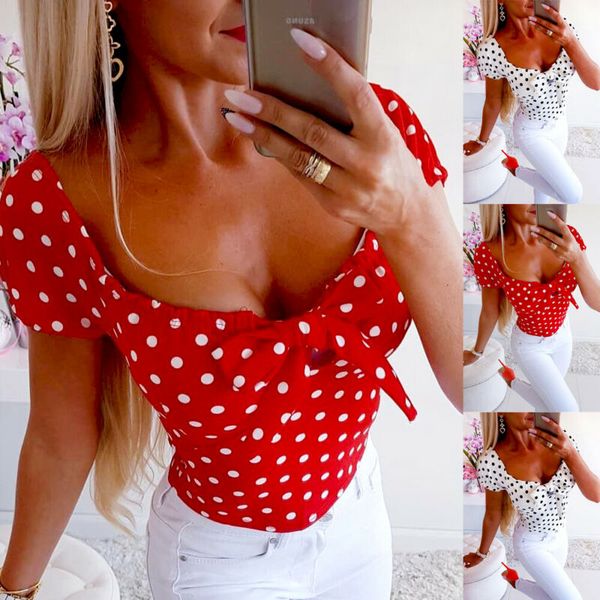 summer women dot short sleeve bow blouse fashion casual ladies v-neck female streetwear woman clothes, White
summer women dot short sleeve bow blouse fashion casual ladies v-neck female streetwear woman clothes, White