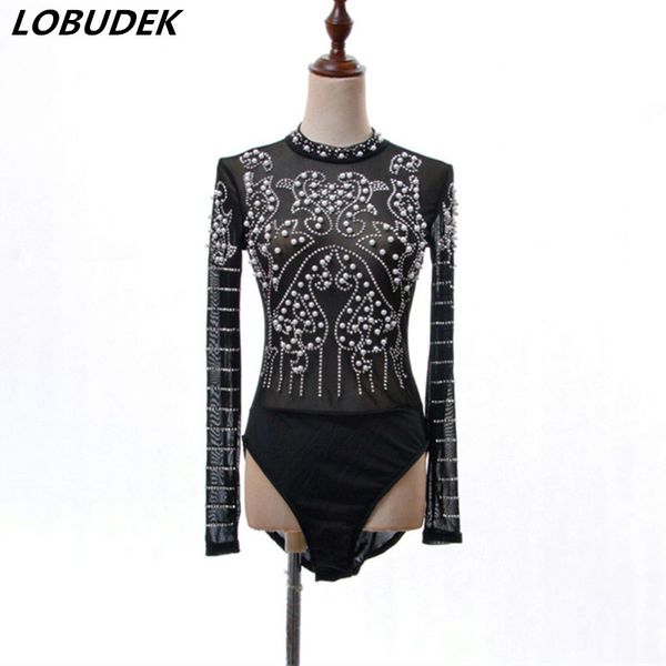 black white beads crystals bodysuit see-through mesh leotard bar party dance outfit nightclub dj singer performance costume
black white beads crystals bodysuit see-through mesh leotard bar party dance outfit nightclub dj singer performance costume