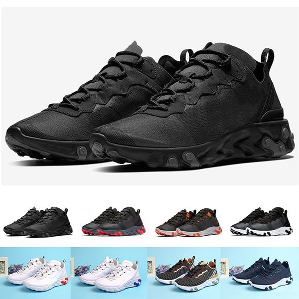 Chaussures React Element 55 Metallic Golden Navy Blue Triple Black Mens Running Shoes Fashion Designer Womens Sneakers Trainers Size 36-45
Chaussures React Element 55 Metallic Golden Navy Blue Triple Black Mens Running Shoes Fashion Designer Womens Sneakers Trainers Size 36-45